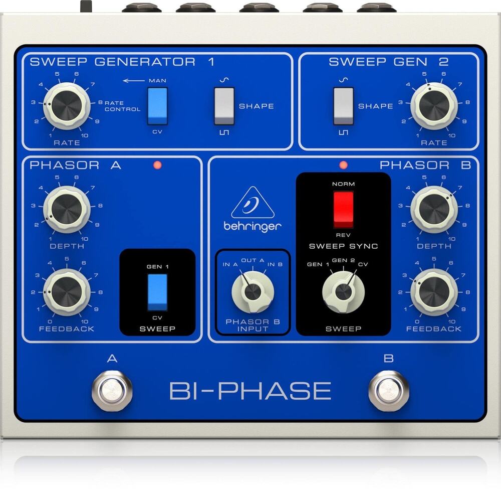 Behringer DUAL-PHASE Dual Phase Shifter 12 Opto-Couplers Effects Pedal New